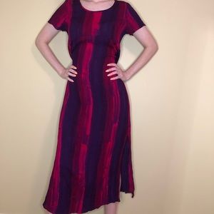 Vintage color block midi dress